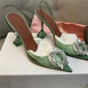 Amina Muaddi , Begum PVC Slingback Pumps,